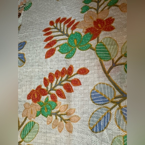 NWT Maeve Kalapana Blouse 12 Floral Balloon Cream Short Sleeves Button Down - Picture 9 of 14